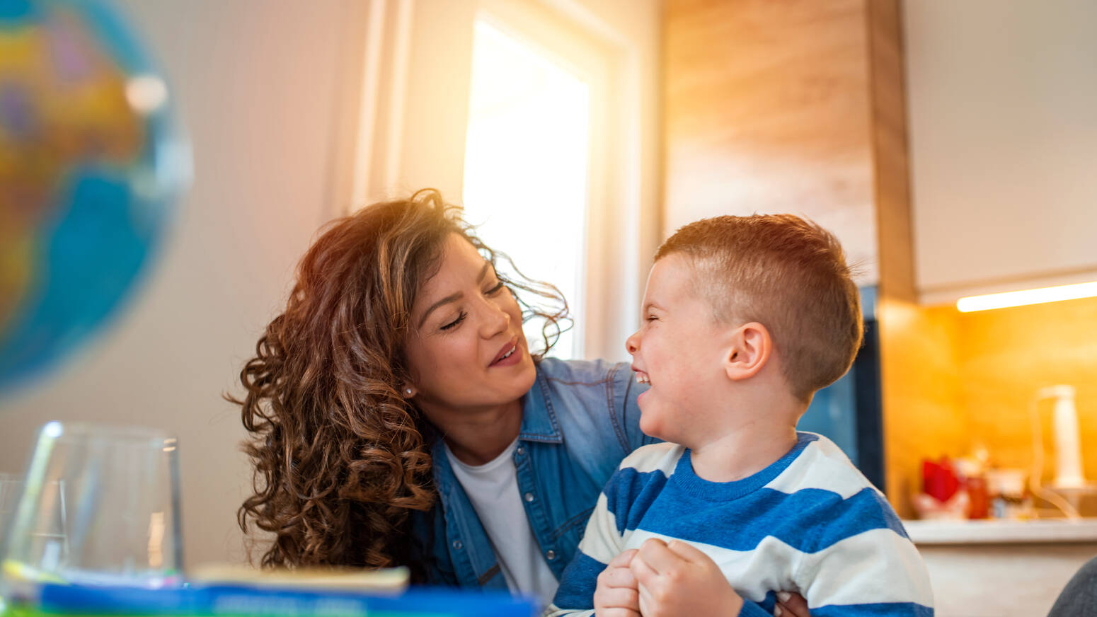 adult and child giggling