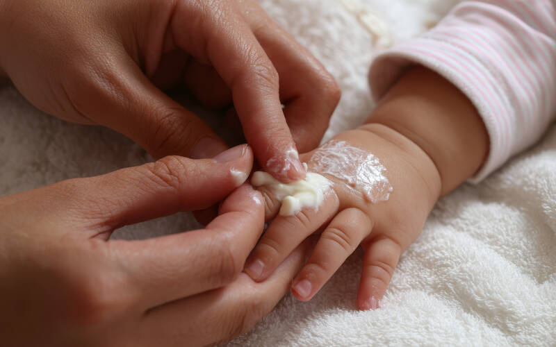 lotion-on-baby-hand