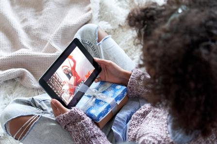 Child looking at tablet