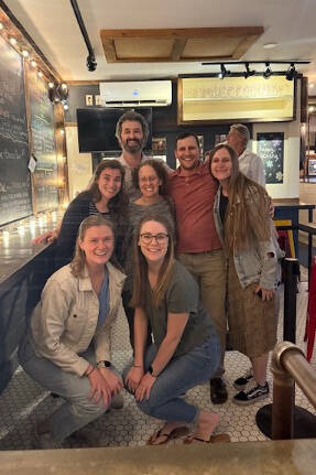 Pediatric residents gathered in a local restaurant